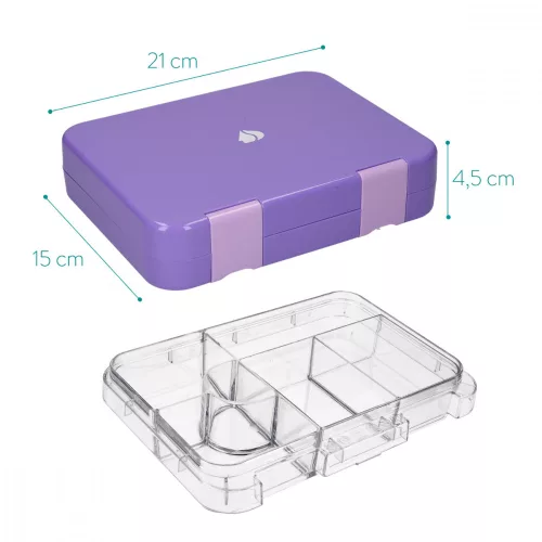 Κουτί γεύματος Bento Box με μεταβλητές θήκες, 21 x 15 x 4,5 cm, 49877.01.38