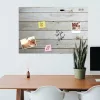 Tabla magnetica Navaris, 90x60 cm, design scanduri lemn, marker si 5 magneti, multicolor, lemn/MDF