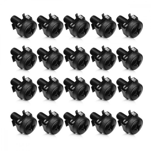 Σετ 20 M6 βίδες, παξιμάδια και ροδέλες, Kwmobile, Μαύρο, Μεταλλικό, 50058.01.20