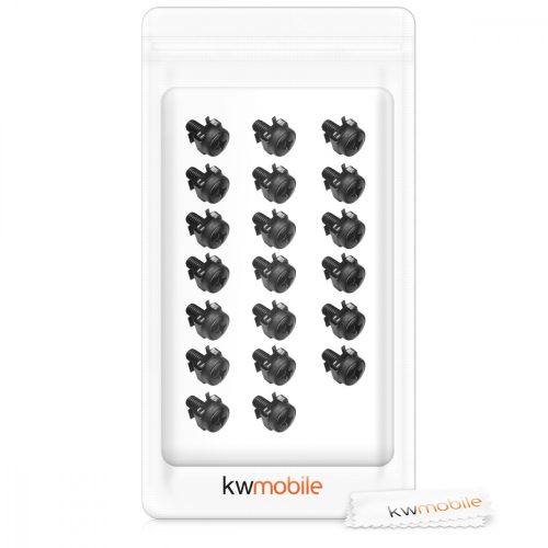 Σετ 20 M6 βίδες, παξιμάδια και ροδέλες, Kwmobile, Μαύρο, Μεταλλικό, 50058.01.20