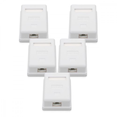 Σετ 5 υποδοχών δικτύου RJ45 για καλώδιο Ethernet CAT6A, Kwmobile, White, Metal, 50059.01.01