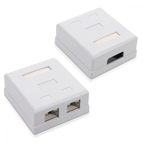 Σετ 5 διπλών υποδοχών δικτύου RJ45 για καλώδιο Ethernet CAT6A, Kwmobile, White, Metal, 50059.02.01