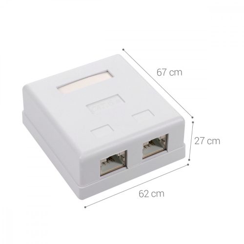 Σετ 5 διπλών υποδοχών δικτύου RJ45 για καλώδιο Ethernet CAT6A, Kwmobile, White, Metal, 50059.02.01