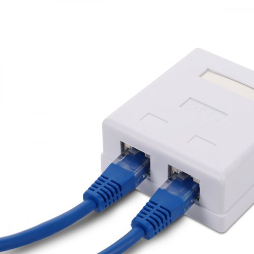 Σετ 5 διπλών υποδοχών δικτύου RJ45 για καλώδιο Ethernet CAT6A, Kwmobile, White, Metal, 50059.02.01