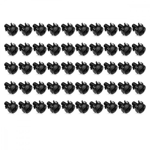 Σετ με 50 βίδες, παξιμάδια και ροδέλες M6 μέγεθος 19 ίντσες/10 ίντσες, Kwmobile, Μαύρο, Μεταλλικό, 50058.01.50