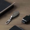 Θήκη κλειδιού αυτοκινήτου για Ford - 3 κουμπιά - Keyless Go, kwmobile, Nubuck Leather, Grey, 49597.03