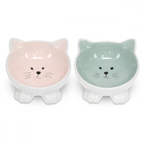 Σετ 2 κεραμικών μπολ Navaris για γάτες, Αντιολισθητικό, 50736.02