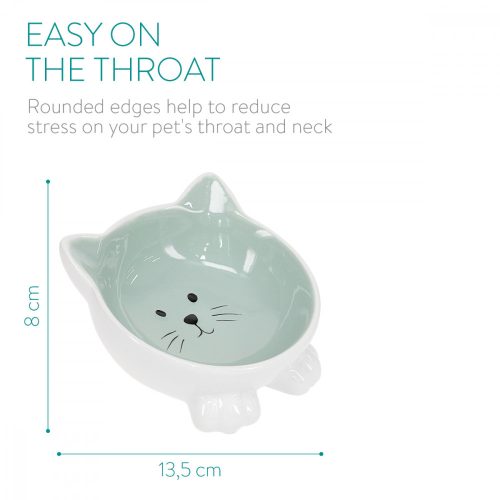 Σετ 2 κεραμικών μπολ Navaris για γάτες, Αντιολισθητικό, 50736.02