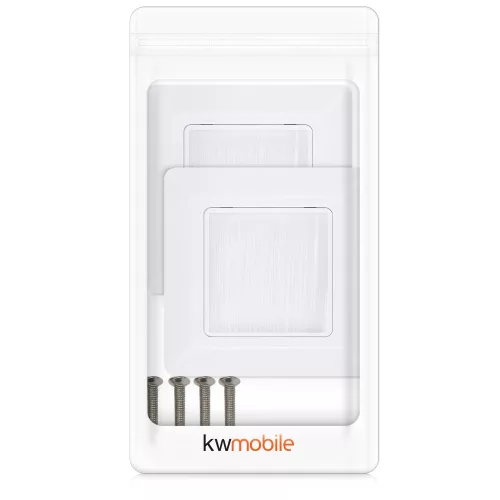 Σετ 2 κενά ευρωπαϊκές πρίζες, Kwmobile, Λευκό, Πλαστικό, 51095.02.02