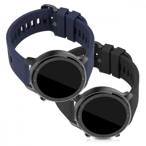 Σετ 2 ιμάντων για Xiaomi Amazfit GTR (47mm) / Amazfit GTR 2, Silicone, Black / Blue, 51169.01