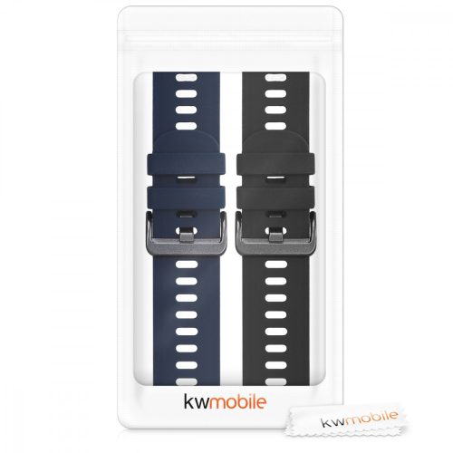 Σετ 2 ιμάντων για Xiaomi Amazfit GTR (47mm) / Amazfit GTR 2, Silicone, Black / Blue, 51169.01