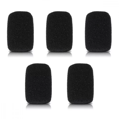 Σετ 5 καλύμματα μικροφώνου 1,8 x 2x 0,8 cm, Kwmobile, Μαύρο, Memory foam, 51271.02
