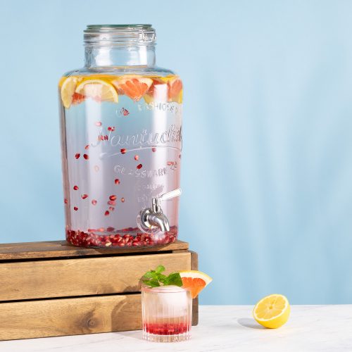 Δοχείο ποτών με βρύση και καπάκι με κλιπ Navaris, 8 L, 51379.01