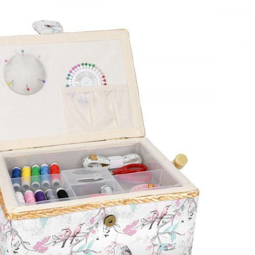 Σετ ξύλινο κουτί ραπτικής Navaris και 36 αξεσουάρ, 24,5 x 17,5 x 12,5 cm, 49047,02