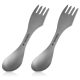 2 x Navaris 3-in-1 Titanium Camping Spork Set, Fork, Spoon, Knife, 51390.02