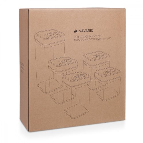 Σετ 5 βάζα αποθήκευσης, 1700 ml, 1100 ml, 750 ml, 400 ml, 51459.01.05