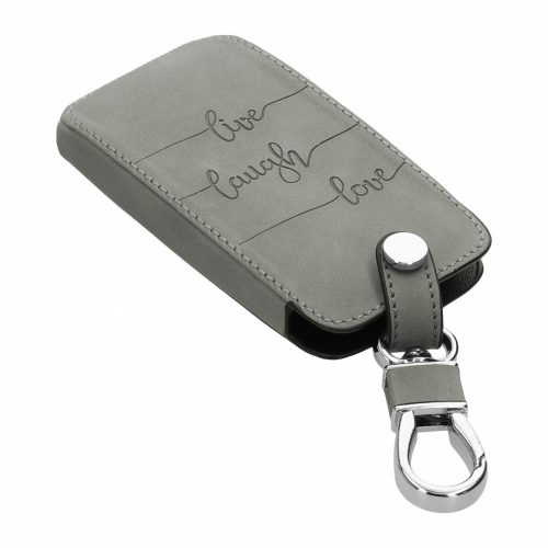 Κάλυμμα κλειδιού αυτοκινήτου για Renault / Dacia - 4 κουμπιά - Keyless Go, Nubuck Leather, Γκρι, 48565.09