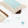 Set saltea si perna presopunctura Navaris, 71x43x3 cm, fibre naturale, bej/albastru, bumbac/plastic