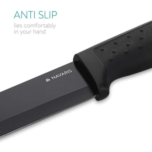 Navaris σετ μαχαιριών κουζίνας από ανοξείδωτο ατσάλι 5 τεμαχίων, 1 κεραμικό μαχαίρι, Μαύρο, 48366.06.02