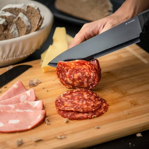 Navaris σετ μαχαιριών κουζίνας από ανοξείδωτο ατσάλι 5 τεμαχίων, 1 κεραμικό μαχαίρι, Μαύρο, 48366.06.02