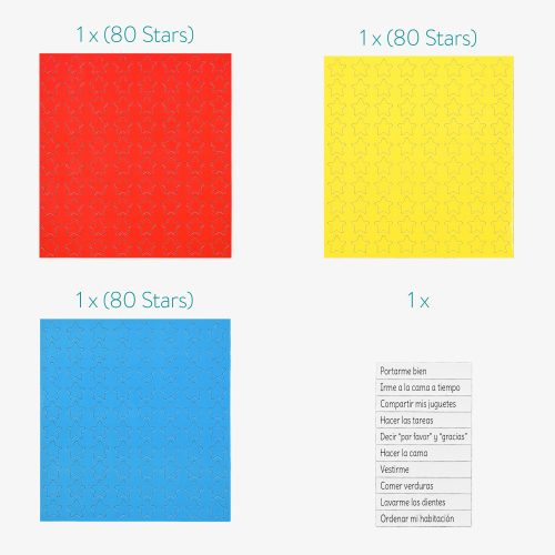 Πίνακας εργασιών/επιβράβευσης για παιδιά, 250 μαγνήτες, 40 x 32 cm, Ισπανική γλώσσα, 48146.09