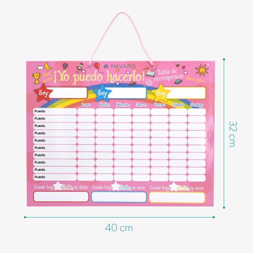 Πίνακας εργασιών/επιβράβευσης για παιδιά, 250 μαγνήτες, 40 x 32 cm, Ισπανική γλώσσα, 48146.09
