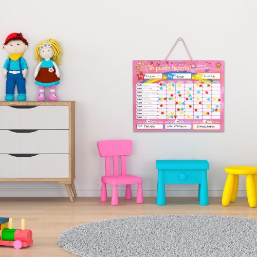 Πίνακας εργασιών/επιβράβευσης για παιδιά, 250 μαγνήτες, 40 x 32 cm, Ισπανική γλώσσα, 48146.09