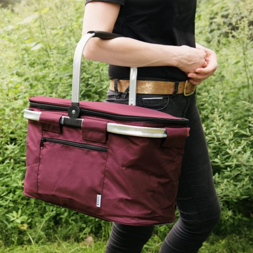 Πτυσσόμενη τσάντα πικνίκ με λαβή Navaris, 27 L, Insulated, Bordeaux, 45859.13