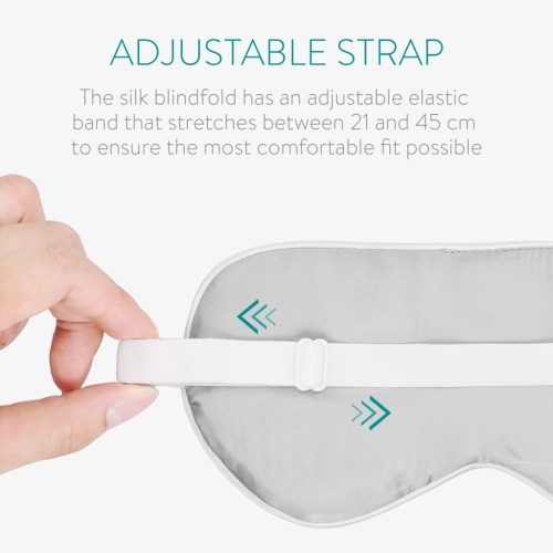 Μάσκα ύπνου Navaris 100% μετάξι, ρυθμιζόμενο λάστιχο, θήκη μεταφοράς, 48509.03