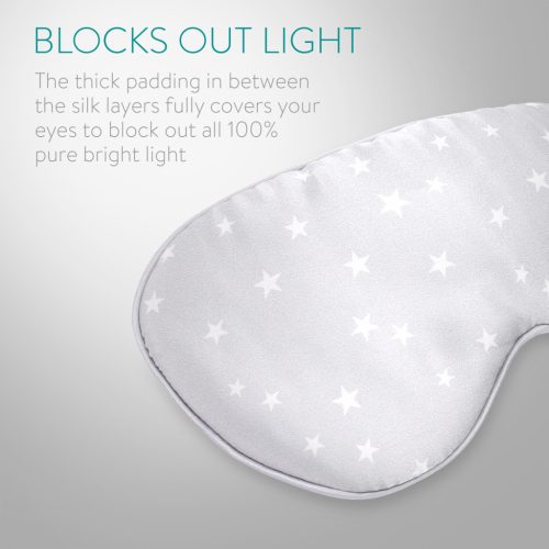 Μάσκα ύπνου Navaris 100% μετάξι, ρυθμιζόμενο λάστιχο, θήκη μεταφοράς, 48509.03