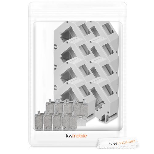 Σετ 8 υποδοχών CAT6A 10 Gbit με 8 περιβλήματα για καλώδια Ethernet RJ45, Kwmobile, Grey, Metal, 47696.08