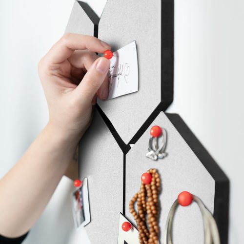 Σετ 6 εξαγωνικών πάνελ Navaris για σημειώσεις, 15x17,7 εκ., με καρφίτσες και αυτοκόλλητη ταινία, 46230.05