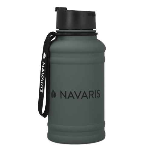 Μπουκάλι νερού Navaris μονότοιχο από ανοξείδωτο ατσάλι, 1,3 λίτρα, Γκρι, 52873,73