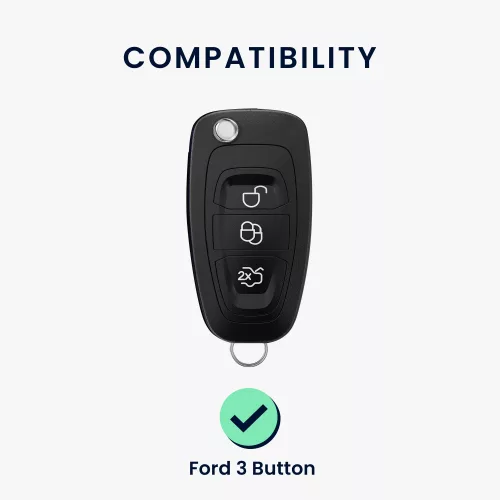 Κάλυμμα κλειδιού αυτοκινήτου για Ford - 3 κουμπιά, σιλικόνη, μαύρο, 48039.95