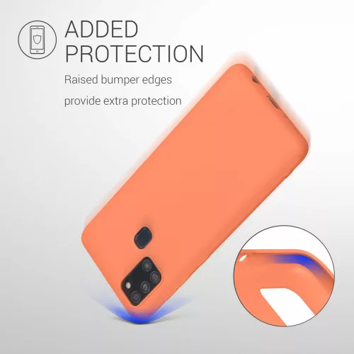 Θήκη για Samsung Galaxy A21s, Silicone, Orange, 52494.203
