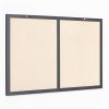 Tabla combinata Navaris, whiteboard magnetic si pinboard textil, 60x40 cm, accesorii, negru, textil/MDF