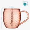 Set 4 Cani Moscow Mule si 1 Jigger, 500 ml, Navaris, 46859.01.05