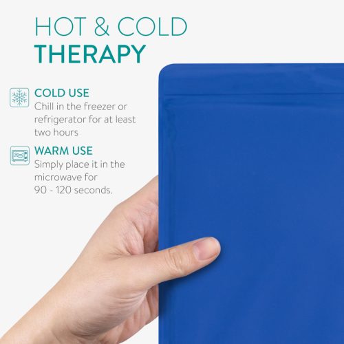 Compresa gel cald-rece Navaris XL, 35x28 cm, articulatii si muschi, reutilizabila, negru, nylon