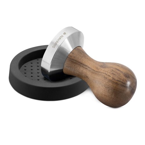 Navaris τάμπερ από ανοξείδωτο χάλυβα με λαβή καρυδιάς, 58 mm, Covoras, 51802.01.30