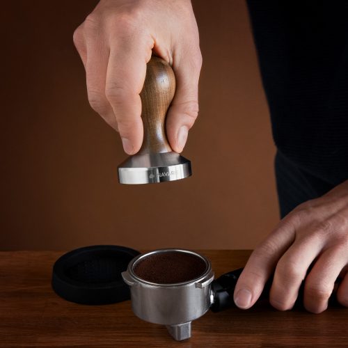 Navaris τάμπερ από ανοξείδωτο χάλυβα με λαβή καρυδιάς, 58 mm, Covoras, 51802.01.30