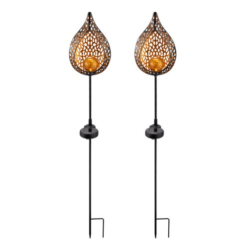 Set 2 Lampi solare Navaris LED, 16.5x6.5x90 cm, IP44, baterie AA 1.2V, 53309.01.02