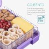 Cutie alimentara Navaris Bento Box, 4 compartimente, violet, plastic, 49877.02.38