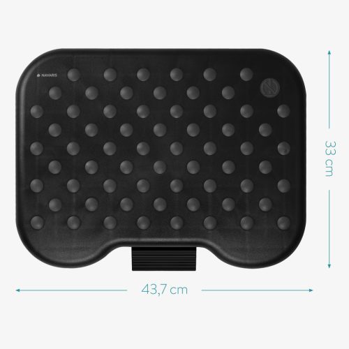 Suport picioare reglabil Navaris, 43.7x33 cm, 3 trepte, 0-25, birou, HIPS, negru, plastic