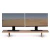 Suport dublu pentru monitoare Navaris, 109x23x12 cm, 50 kg, maro, lemn