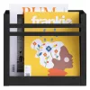 Suport reviste pe perete Navaris, 30x27x11 cm, capacitate 10 kg, negru, metal