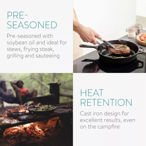 Βαθύ τηγάνι από χυτοσίδηρο Navaris με λαβή - 30 εκ, 48585.01