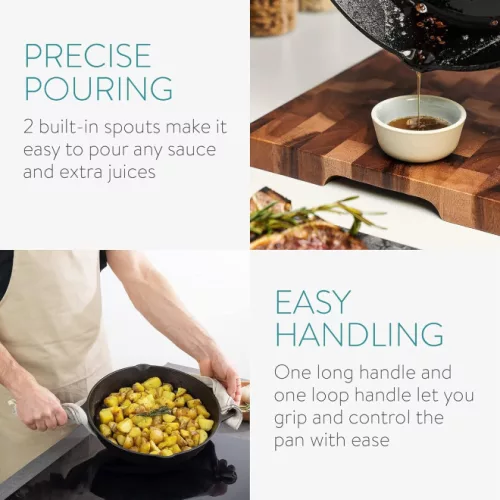 Βαθύ τηγάνι από χυτοσίδηρο Navaris με λαβή - 30 εκ, 48585.01