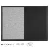 Tabla combinata Navaris, creta magnetica si textil, 60x45 cm, accesorii, bej, textil/MDF