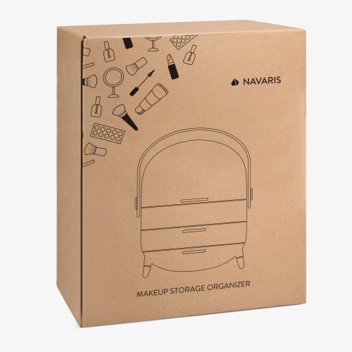 Οργανωτής καλλυντικών με 2 συρτάρια και διάφανο κάλυμμα Navaris, Green, 53845.07