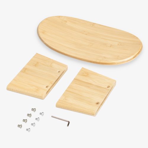 Taburet meditatie Navaris, ergonomic cu margini rotunjite, 41x21x18 cm, maro, bambus